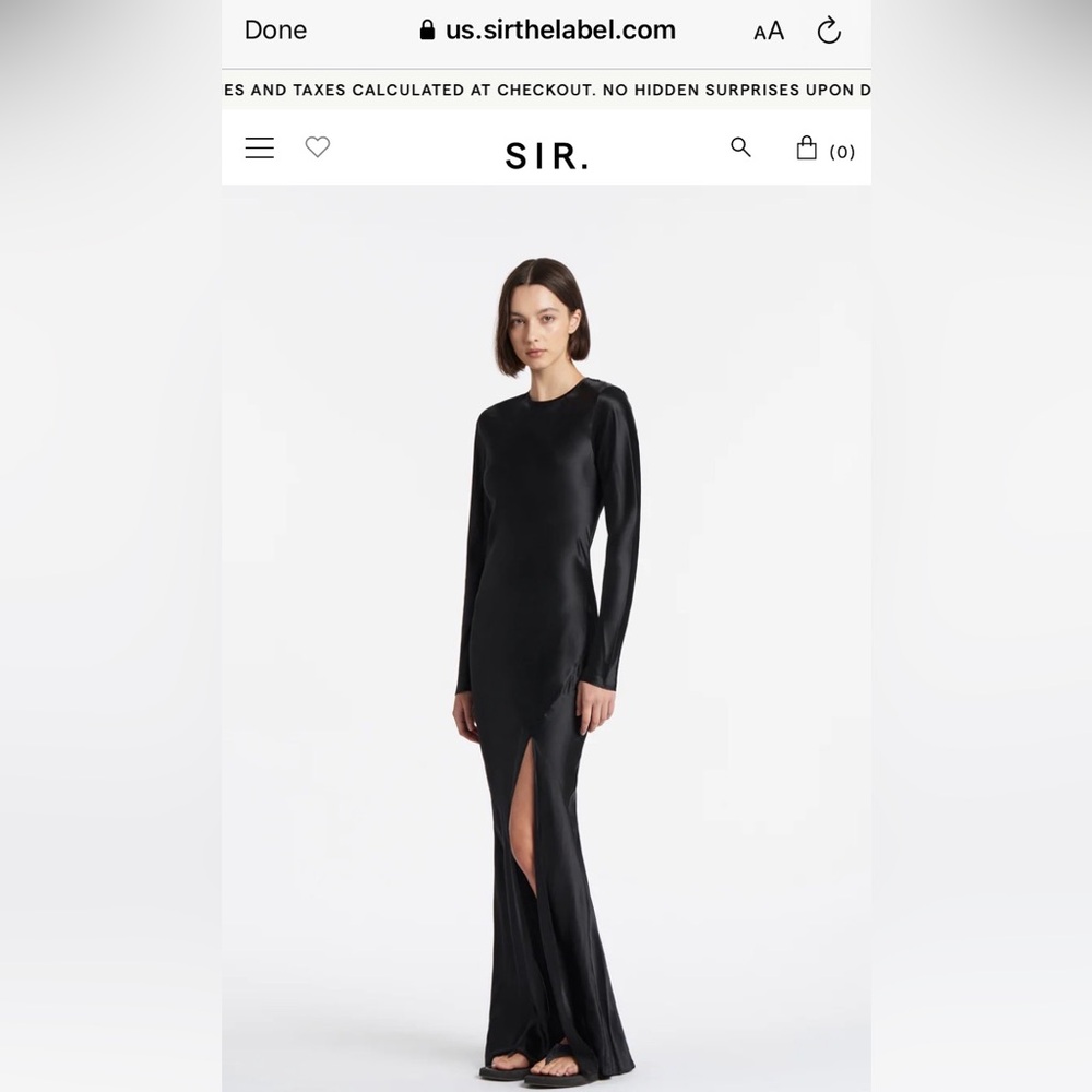 SIR THE LABEL Black Satin Dress